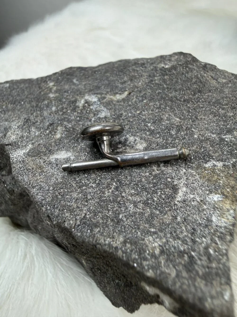 Single Mother of Pearl MOP Silver Tone Shirt Button Stud